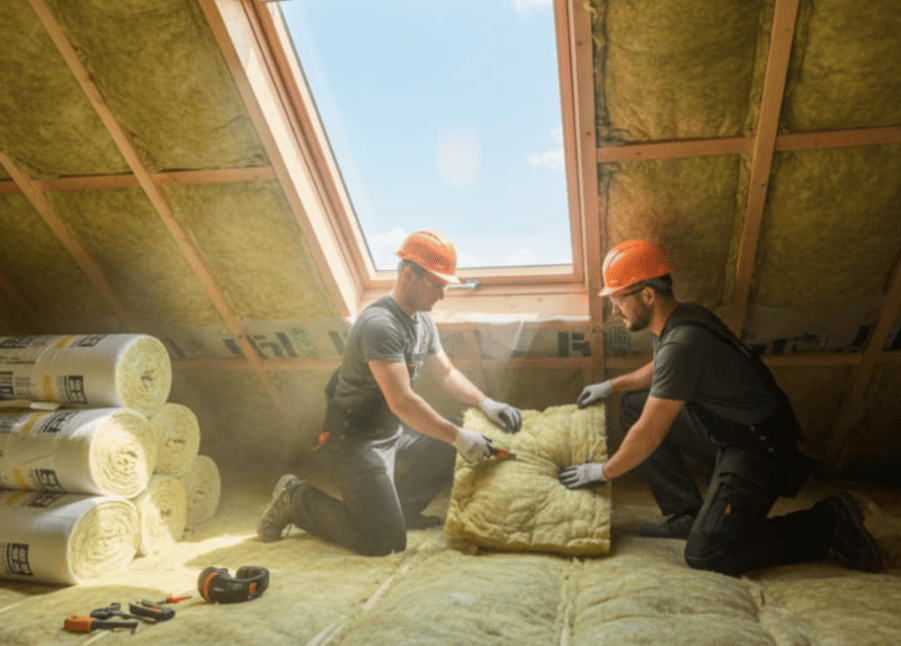 Obraz pokazujący skuteczną izolację dachu skośnego